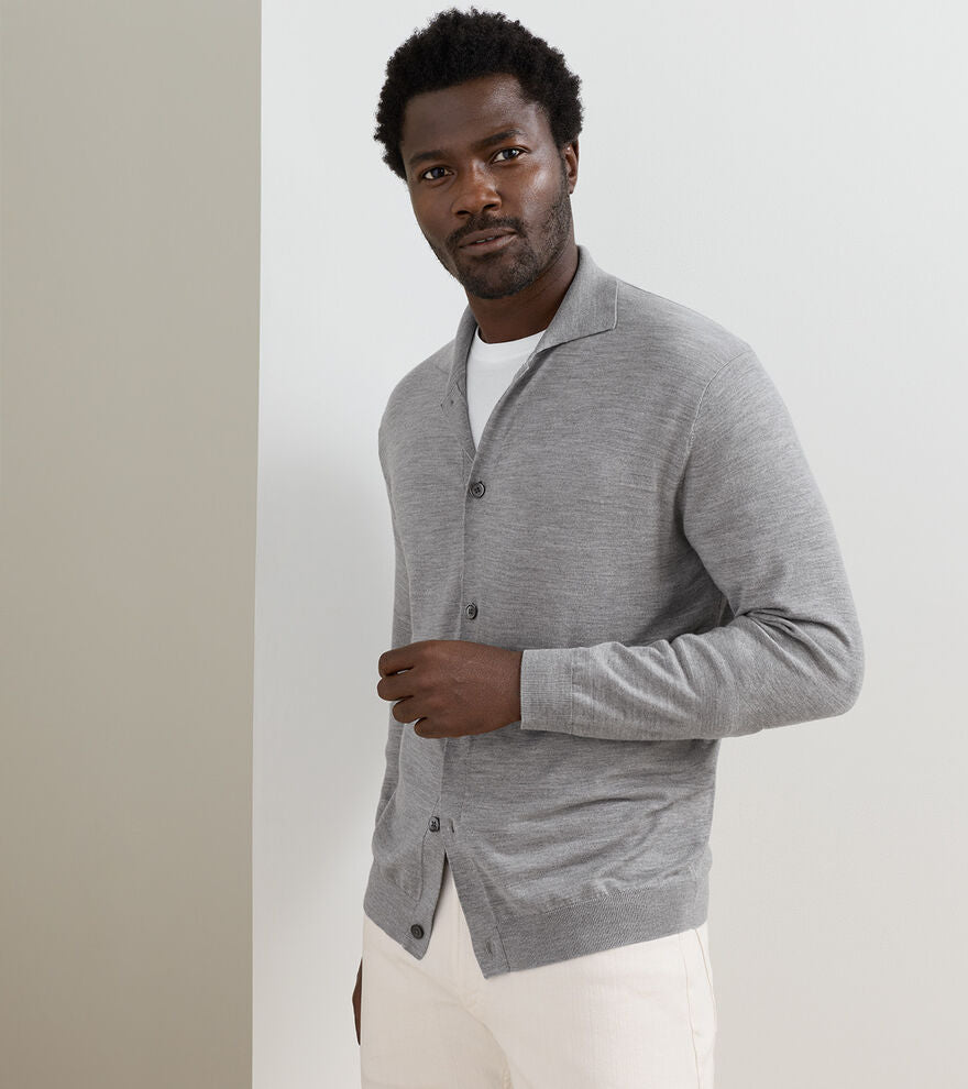 Peter Millar Men's Southport Full-Button Sweater