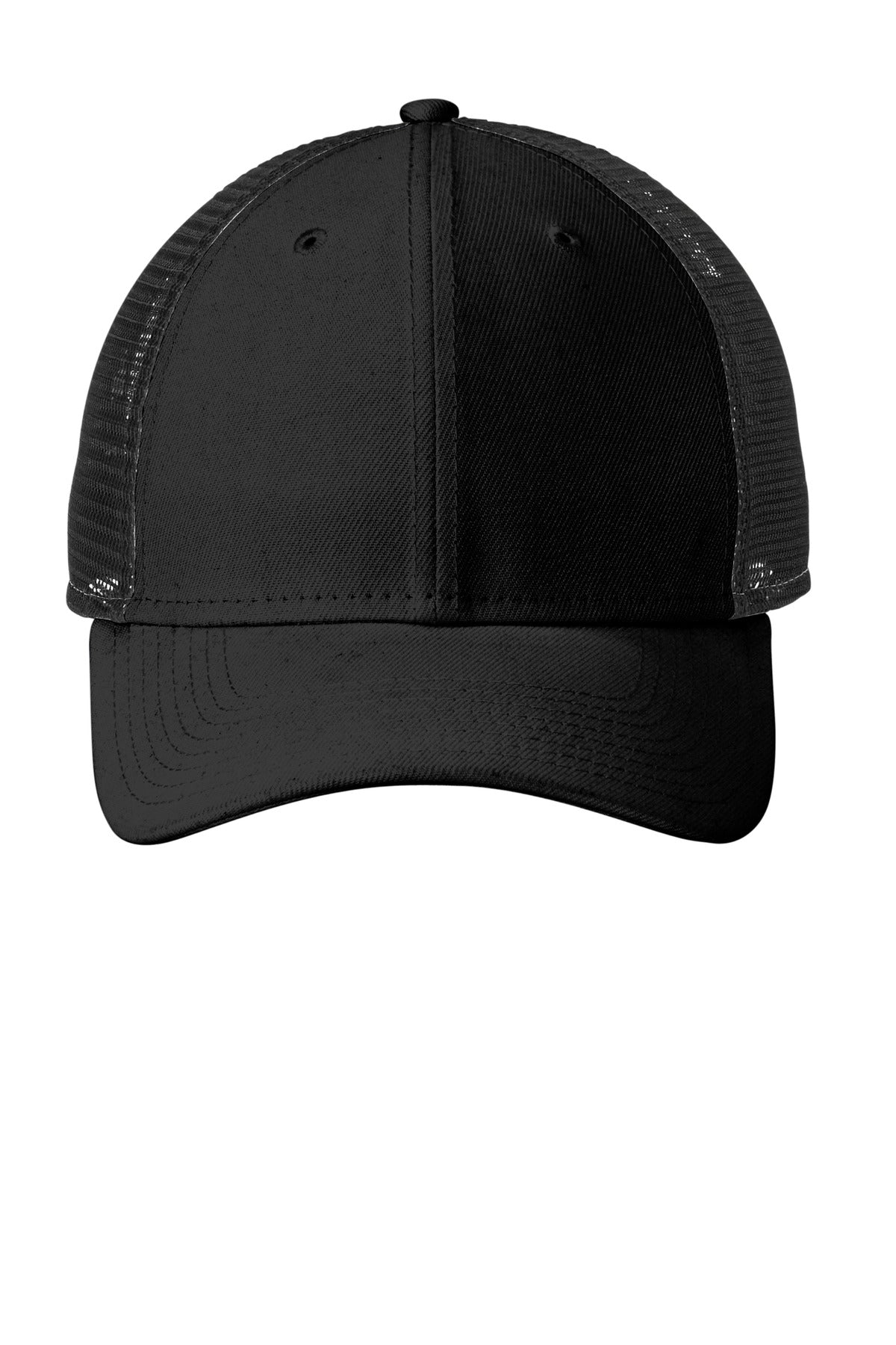 Front View of Black New Era Recycled Snapback Cap NE208