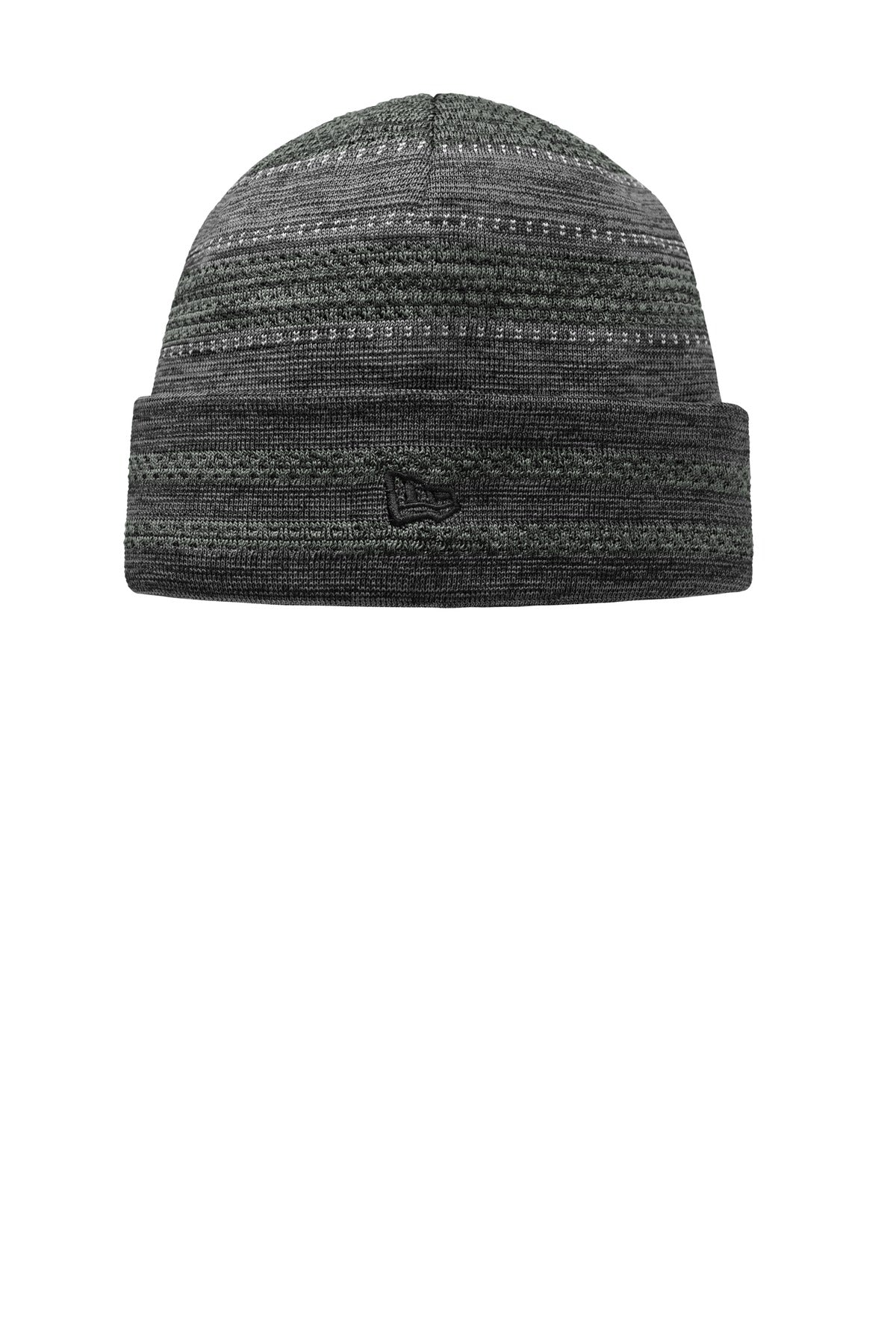 Front View of Black New Era On-Field Knit Beanie NE906