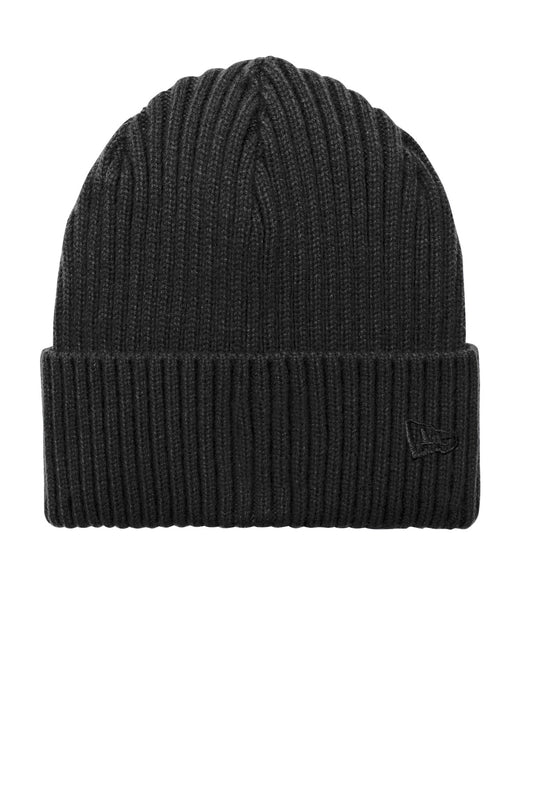 Front View of Black New Era Core Classic Cuff Beanie NE908