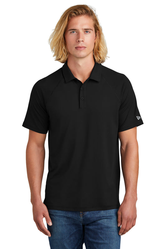 Front View of Black New Era Power Polo NEA225 - XS