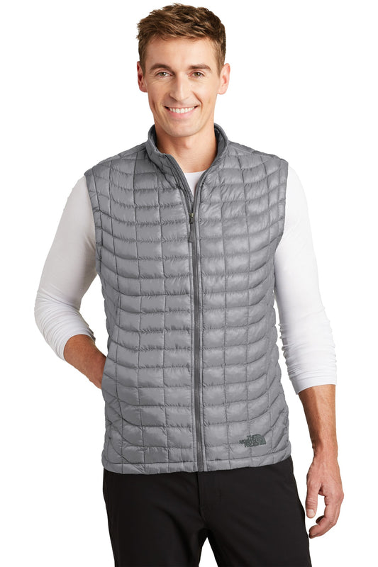 Front View of Mid Grey The North Face ThermoBall Trekker Vest. NF0A3LHD - S