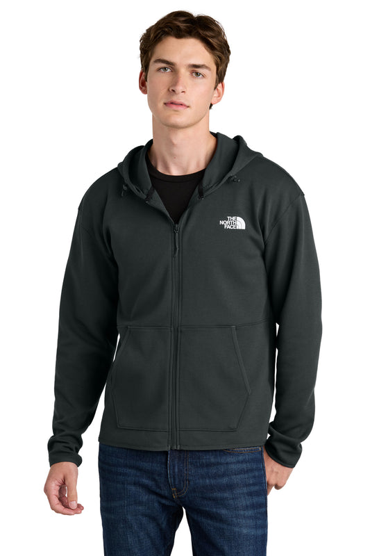 Front View of AsphaltGry The North Face Double-Knit Full-Zip Hoodie NF0A8BUS - S
