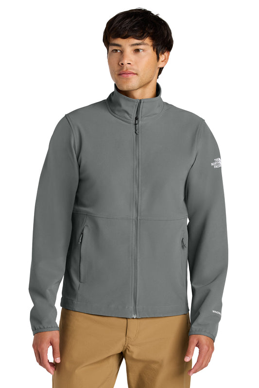 Front View of SmokedPrGy The North Face Edge Stretch Soft Shell Jacket NF0A8ENN - S