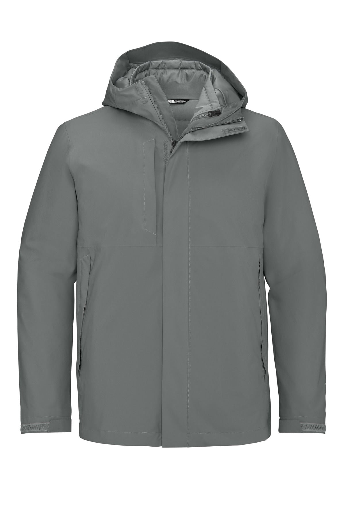 Front View of SmokedPrGy The North Face Castle Valley Triclimate 3-in-1 Jacket NF0A8FQH - S