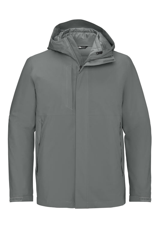 Front View of SmokedPrGy The North Face Castle Valley Triclimate 3-in-1 Jacket NF0A8FQH - S