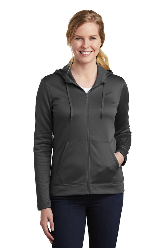 Front View of Anthracite Nike Women's Therma-FIT Full-Zip Fleece Hoodie. NKAH6264 - S