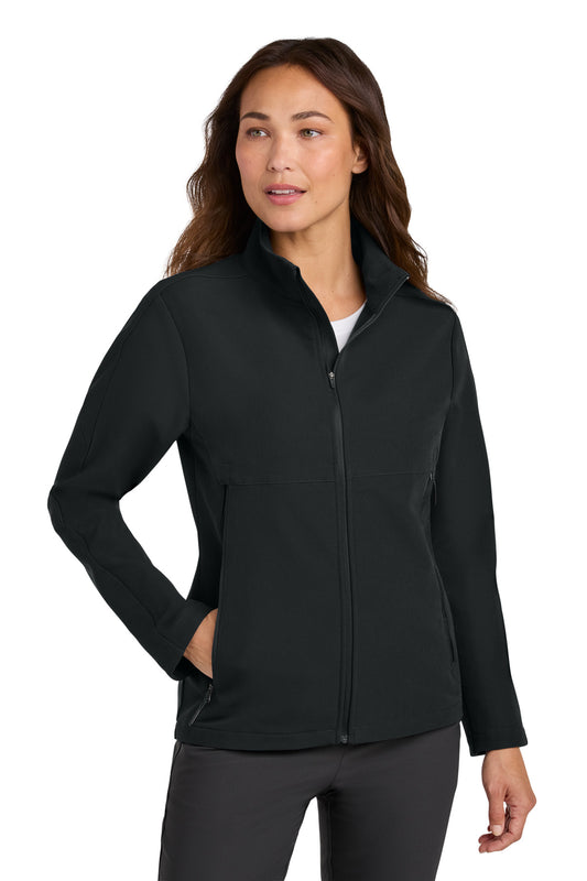 Front View of Black Nike Women's Full-Zip Soft Shell Jacket NKHM7937 - S