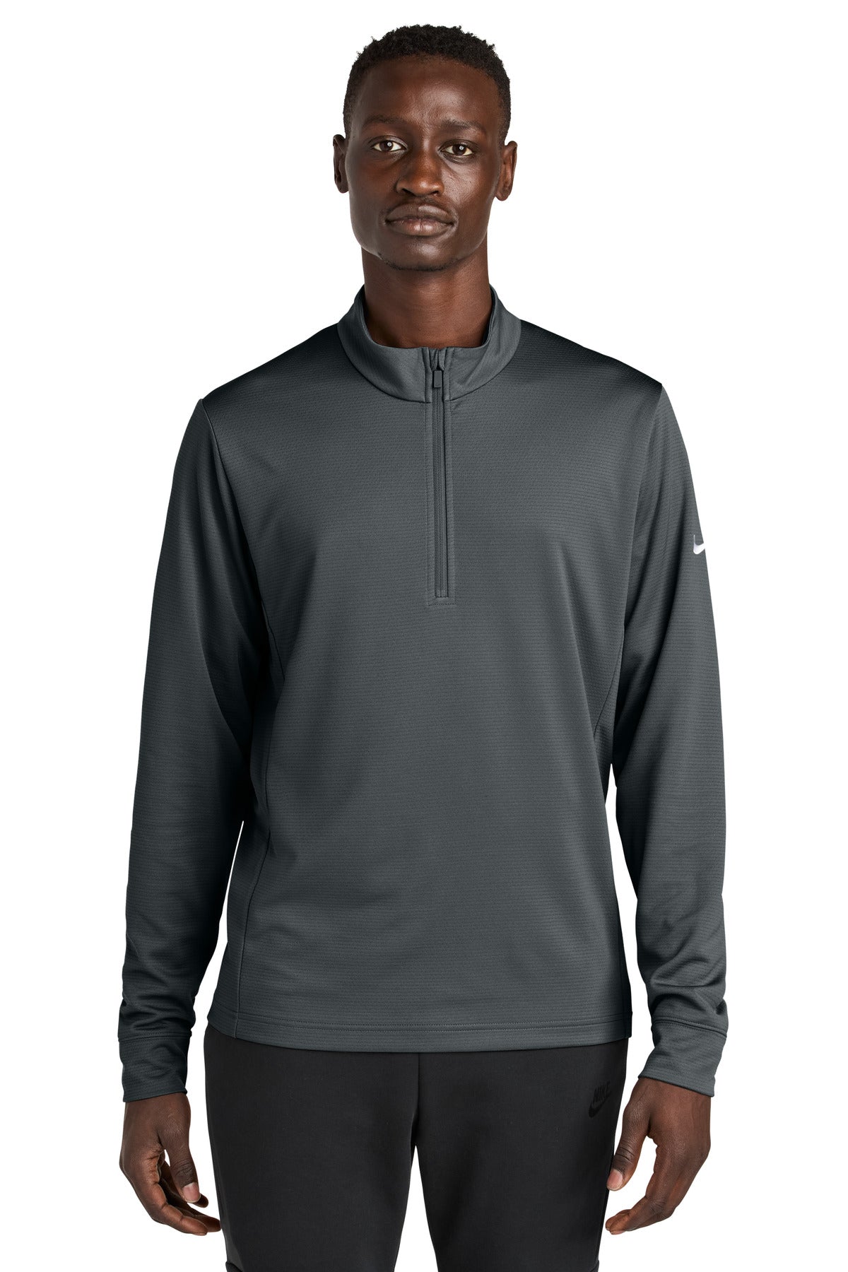 Front View of Anthracite Nike Essential 1/2-Zip Cover-Up NKHM8036 - XS