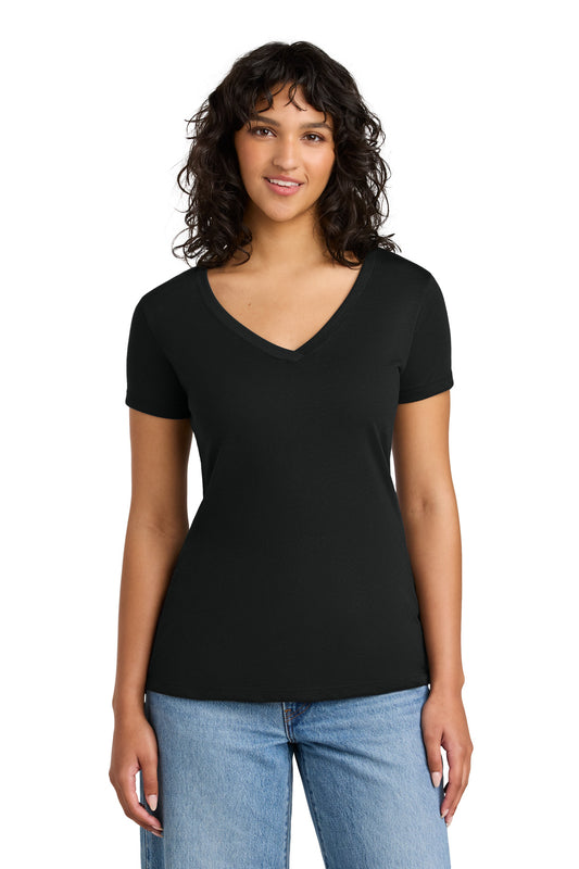 Front View of Black Next Level Apparel Women's Ideal V-Neck Tee NL1540 - XS
