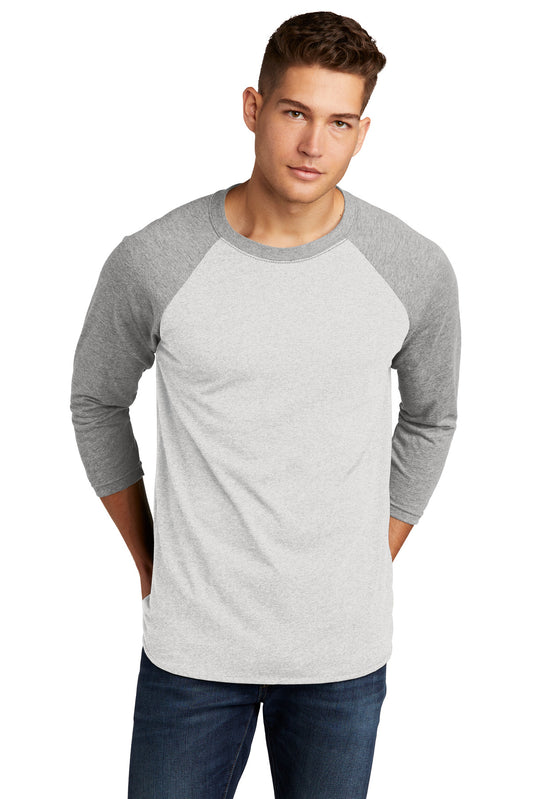 Front View of PrmHt/HtWt Next Level Apparel Adult Tri-Blend 3/4-Sleeve Raglan Tee. NL6051 - XS