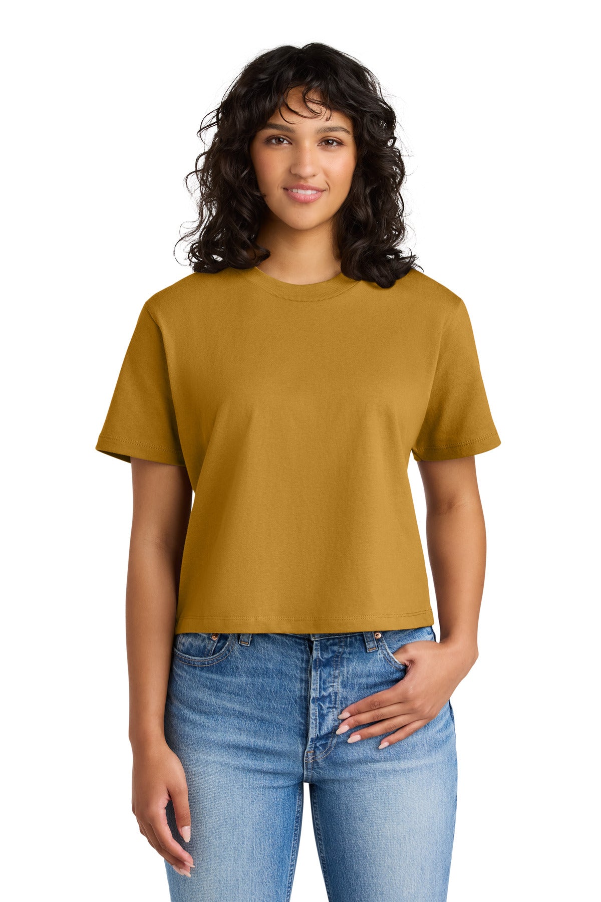 Front View of AntqGold Next Level Apparel Women's Heavyweight Boxy Tee NL7610 - XS