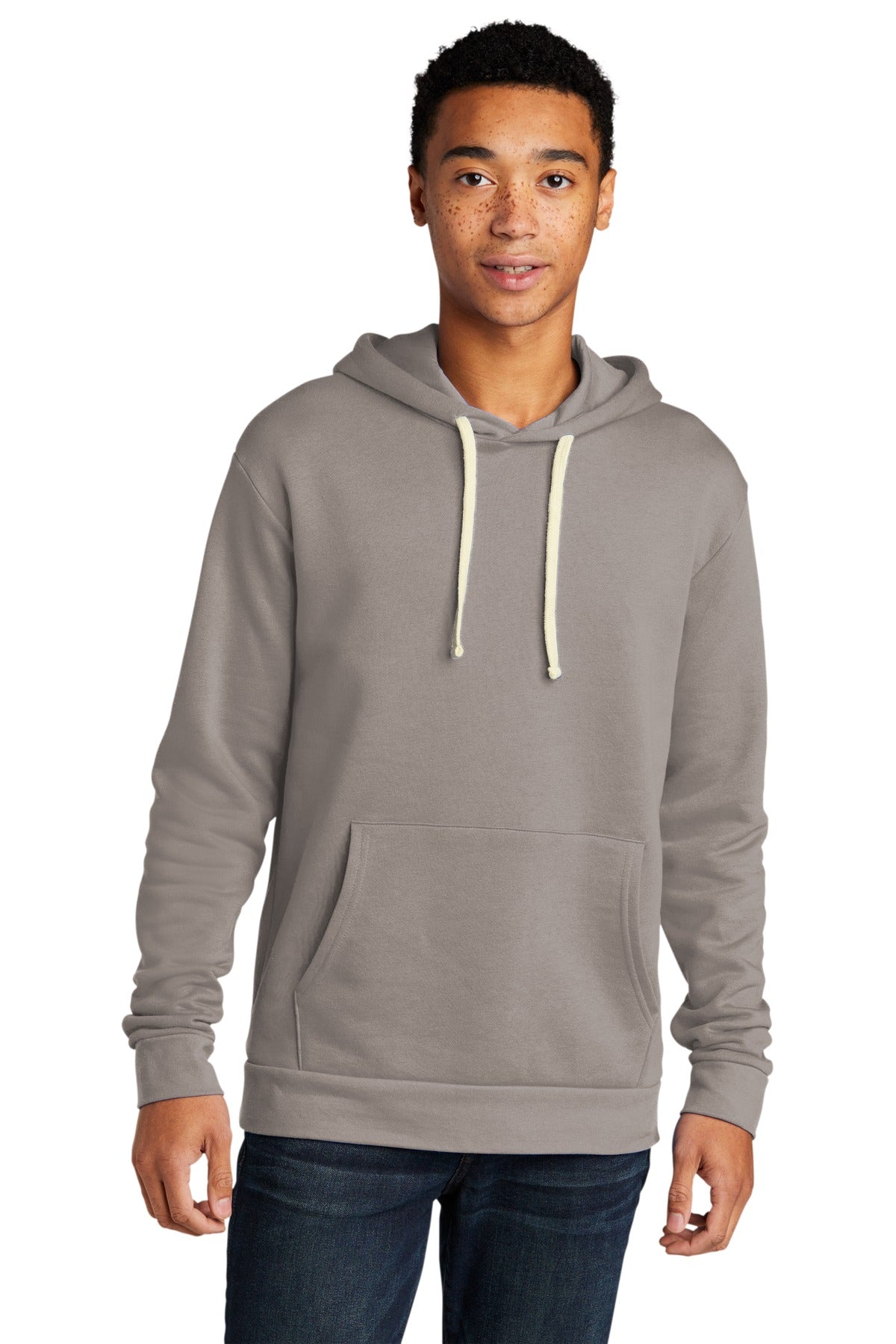 Front View of Lead/LtGry Next Level Apparel Adult Santa Barbara Pullover Hoodie. NL9303 - XS