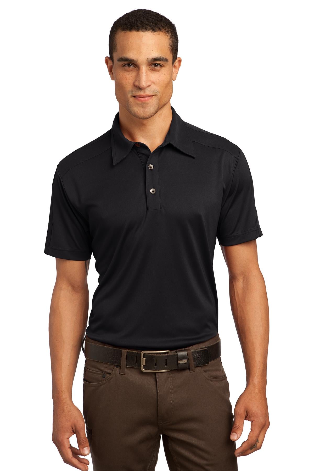 Front View of Blacktop OGIO - Hybrid Polo. OG109 - XS