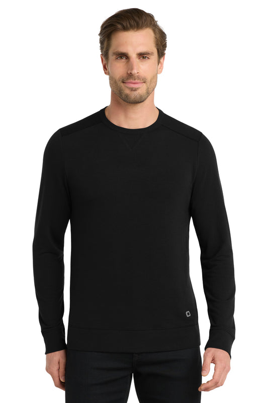 Front View of Blacktop OGIO Luuma Flex Long Sleeve Crew OG825 - XS