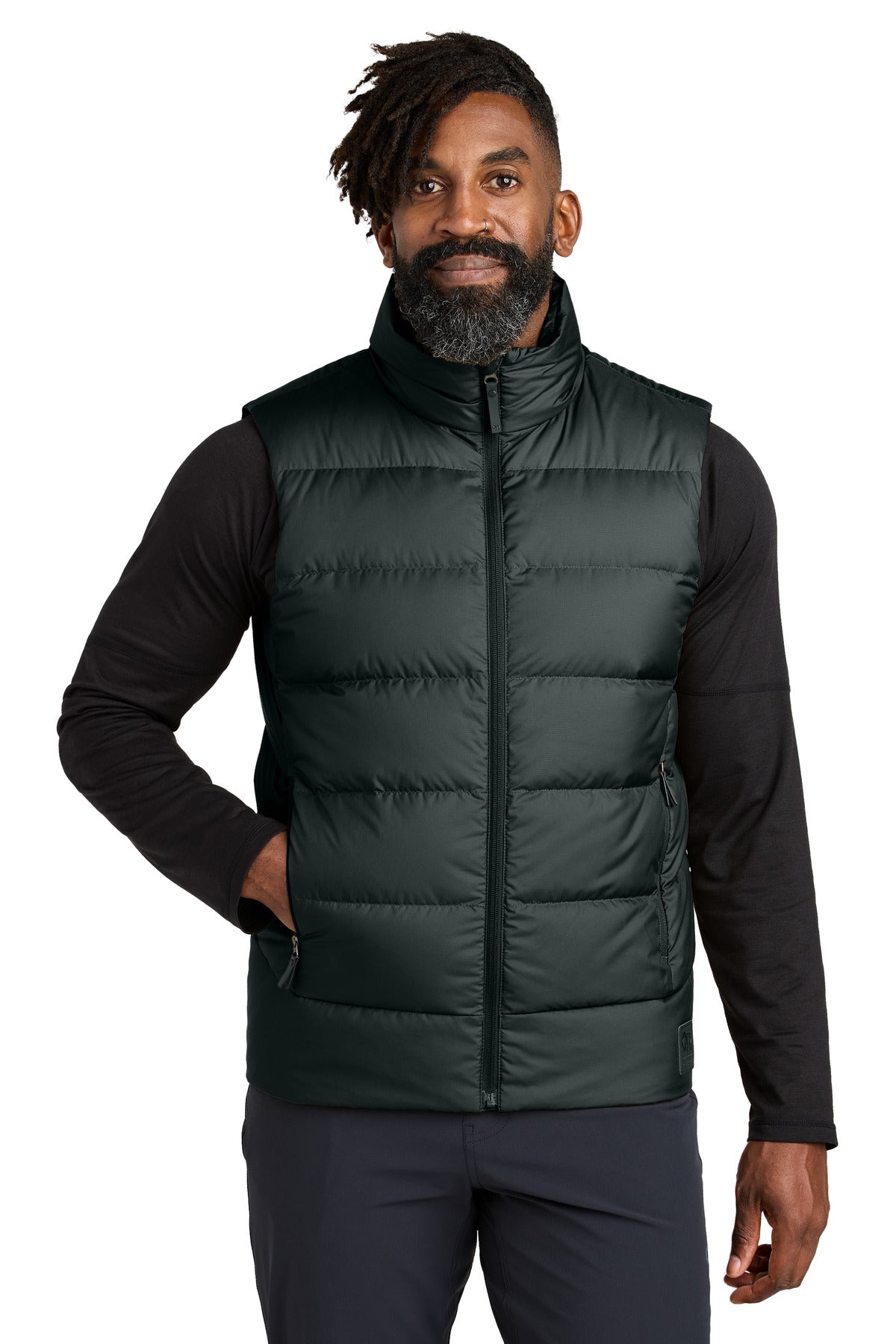 Front View of Black LIMITED EDITION Outdoor Research Coldsnap Down Vest OR322227 - XXL