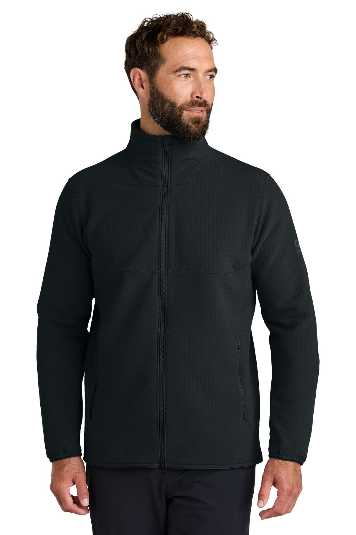 Front View of Black LIMITED EDITION Outdoor Research Grid Soft Shell Jacket OR322264 - S