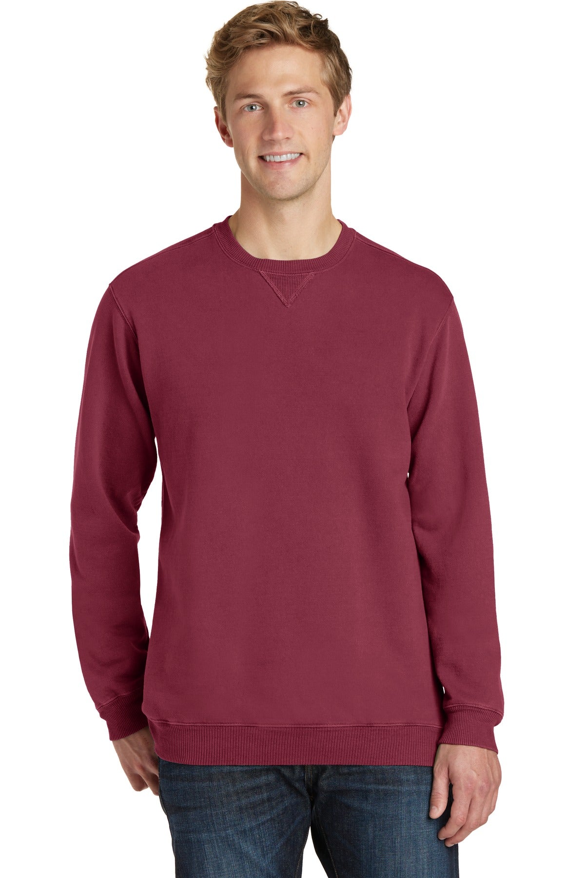 Port & Co Beach Wash Garment-Dyed Crewneck Sweatshirt PC098