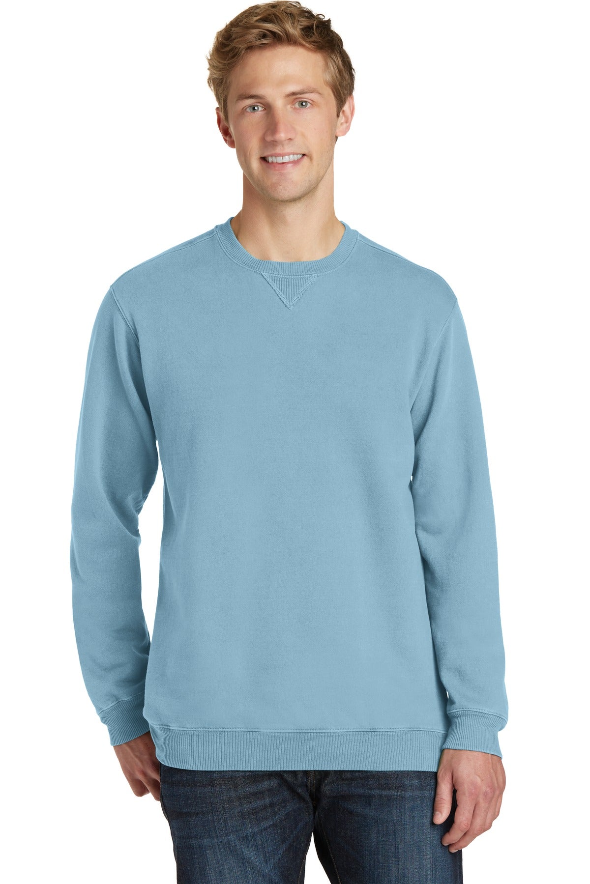 Port & Co Beach Wash Garment-Dyed Crewneck Sweatshirt PC098