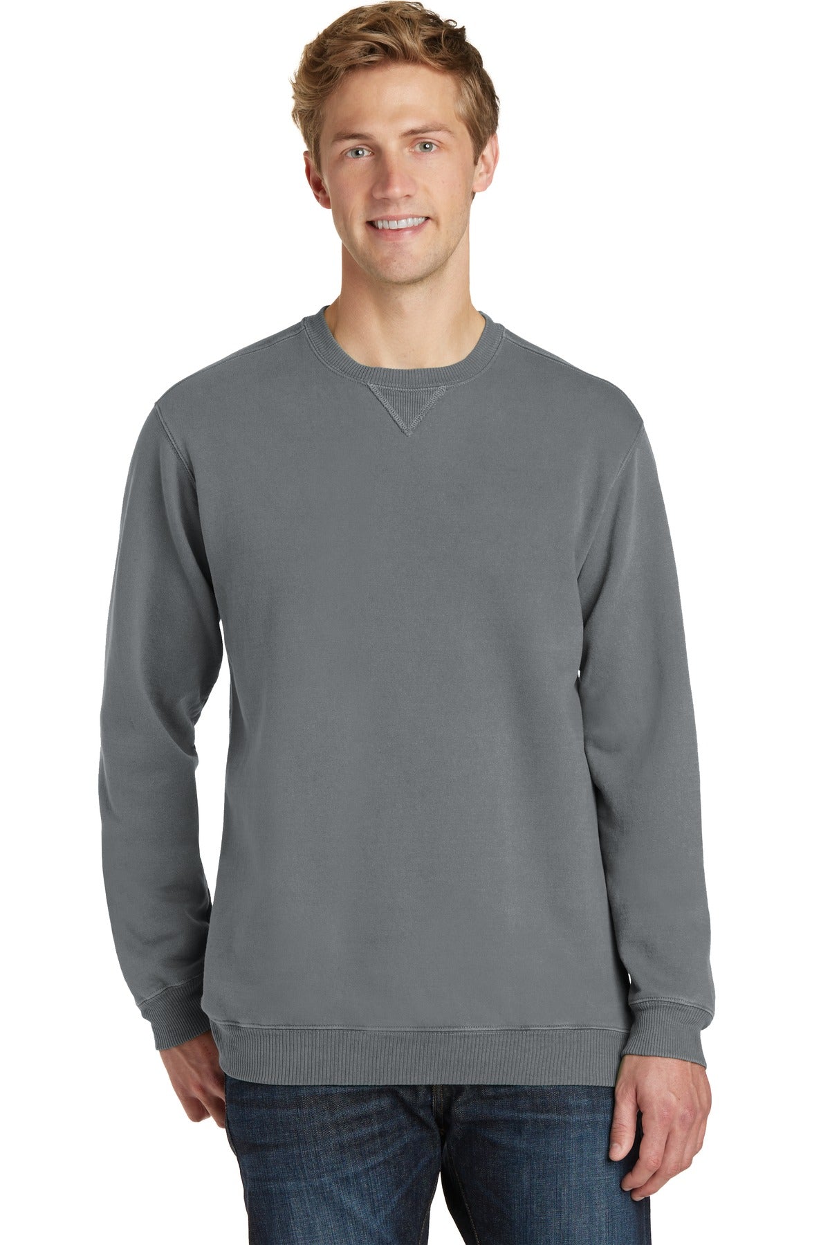 Port & Co Beach Wash Garment-Dyed Crewneck Sweatshirt PC098