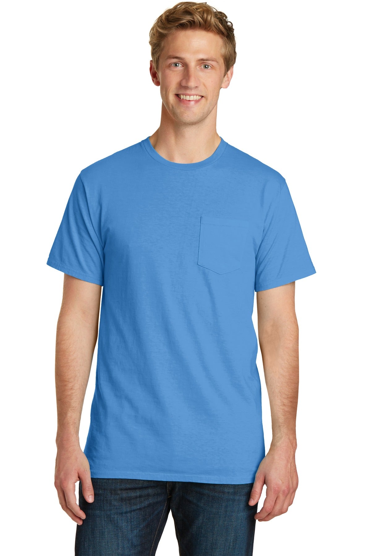Port & Co Beach Wash Garment-Dyed Pocket Tee. PC099P