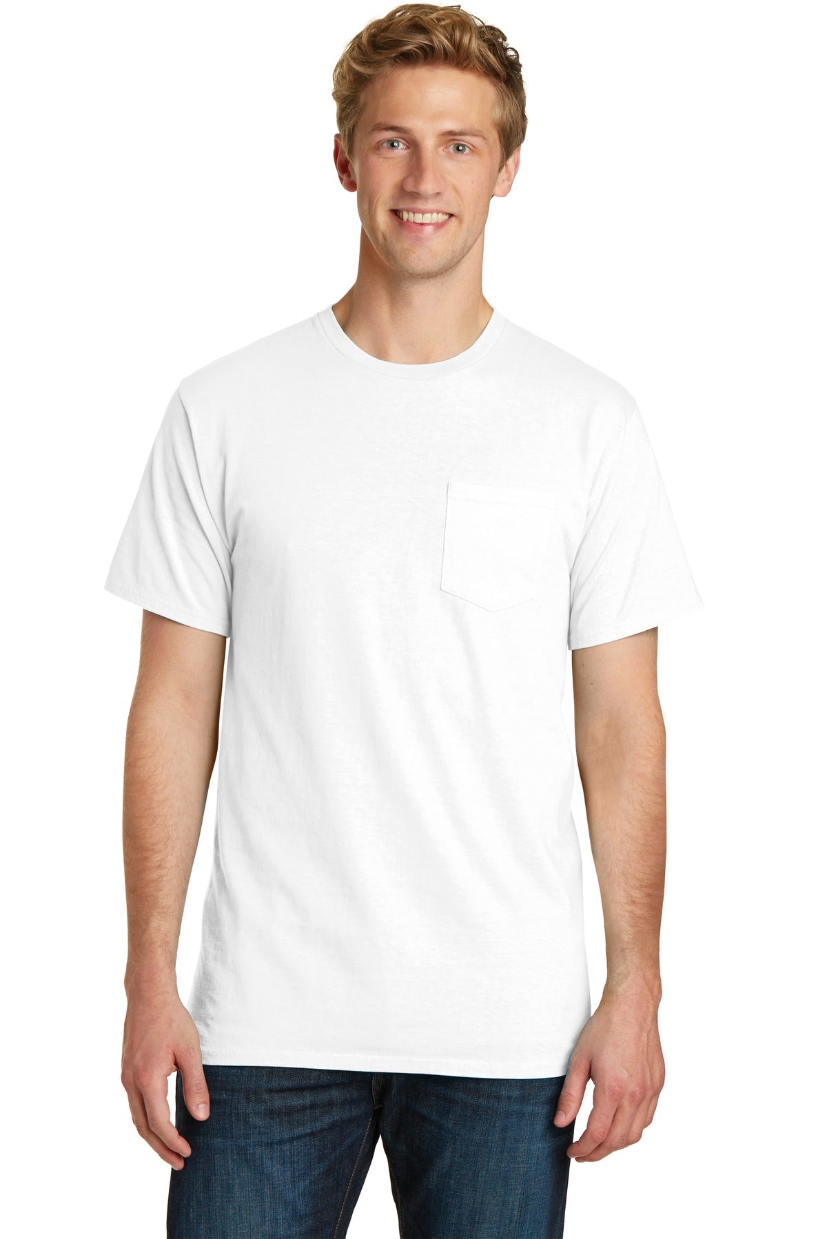 Port & Co Beach Wash Garment-Dyed Pocket Tee. PC099P