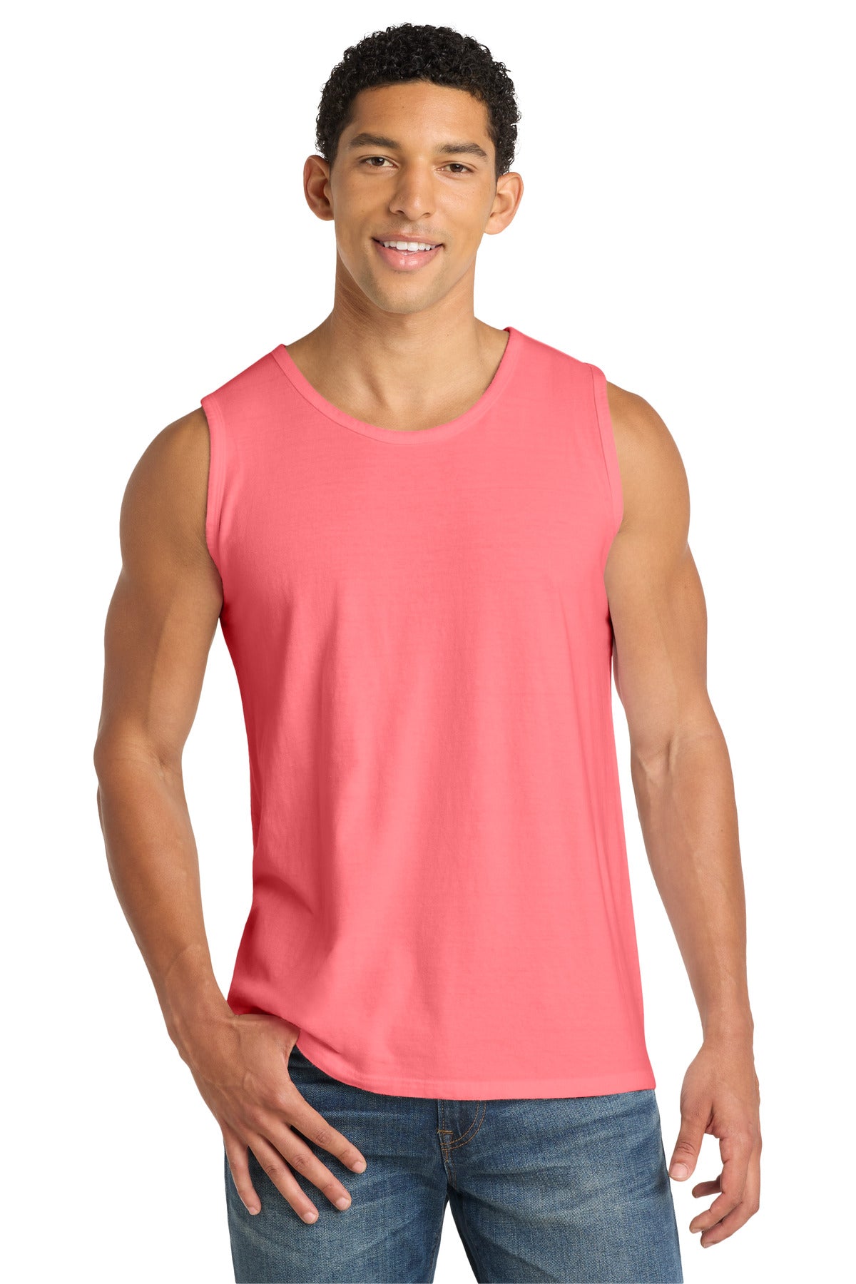 SanMar PC099TT_neoncoral_model_front.jpg