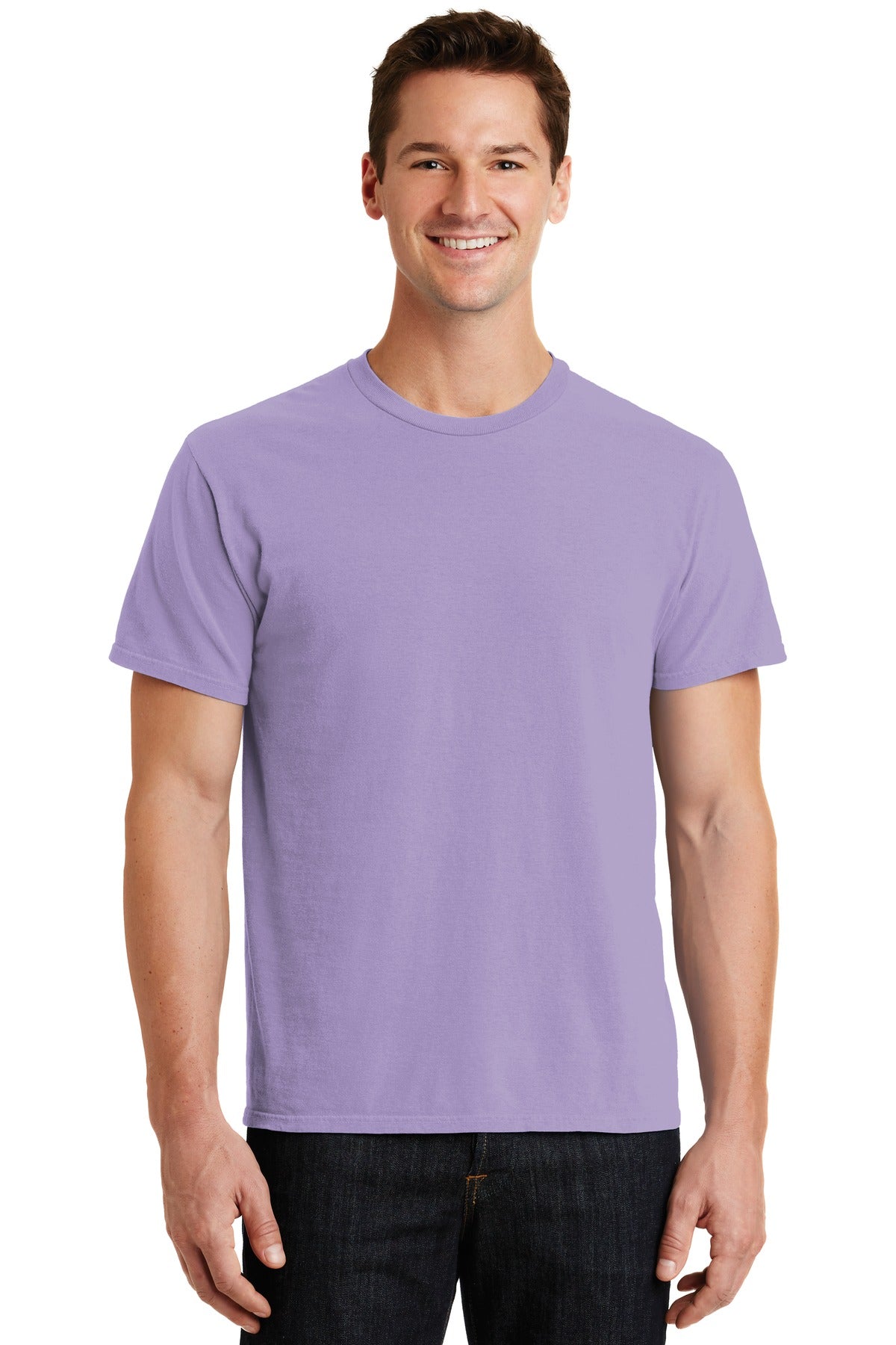 Front View of Amethyst Port & Co Beach Wash Garment-Dyed Tee. PC099 - S