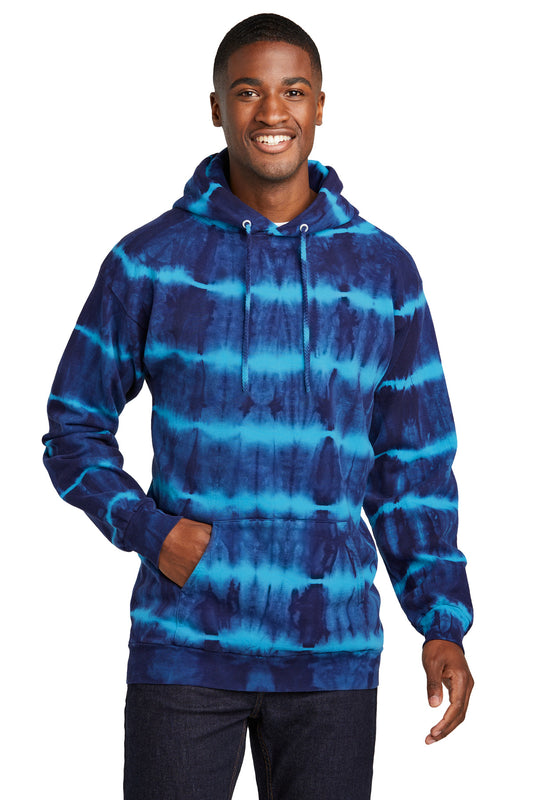 Port & Co Allover Stripe Tie-Dye Fleece PC143