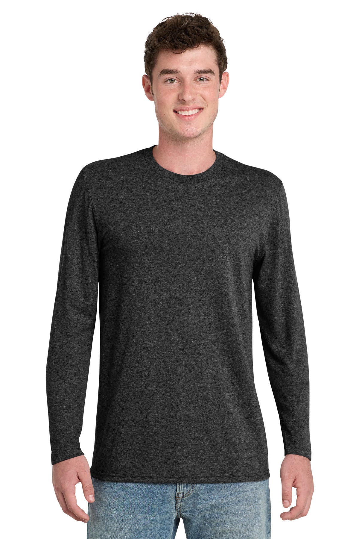 SanMar PC330LS_blackheather_model_front.jpg