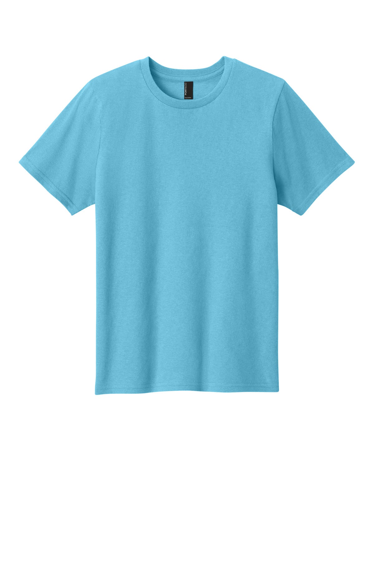 Front View of AquaticBl Port & Co Youth Easy Cotton Tee PC43Y - XS