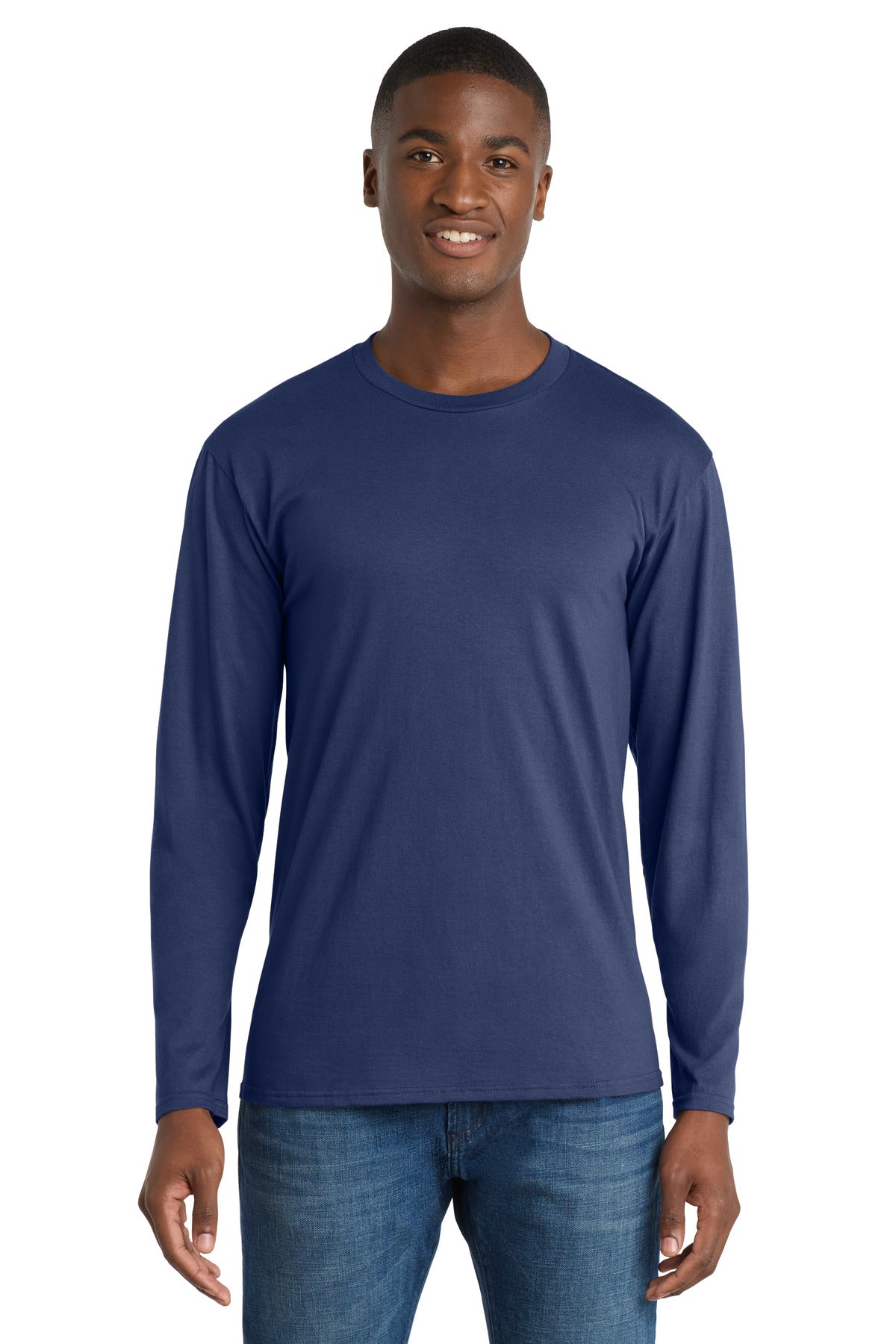 SanMar PC450LS_teamnavy_model_front.jpg