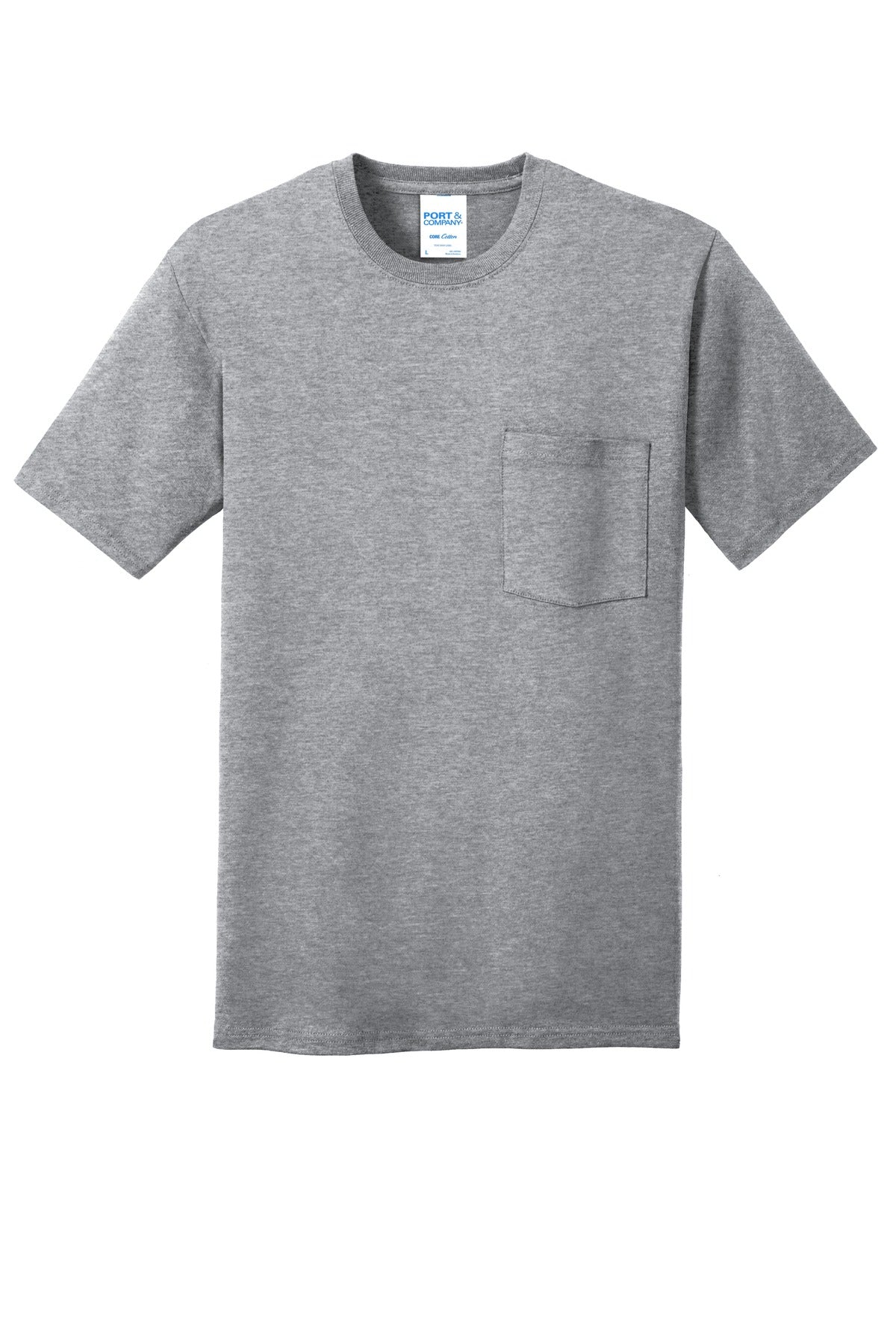 Port & Co Core Cotton Pocket Tee. PC54P
