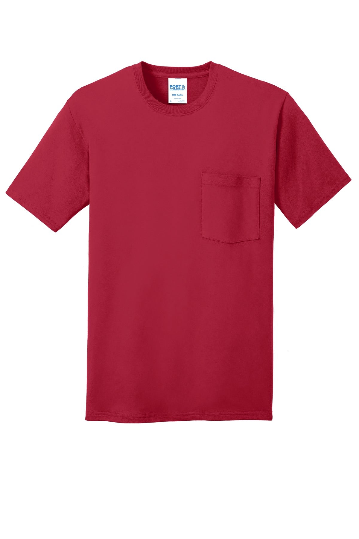 Port & Co Core Cotton Pocket Tee. PC54P