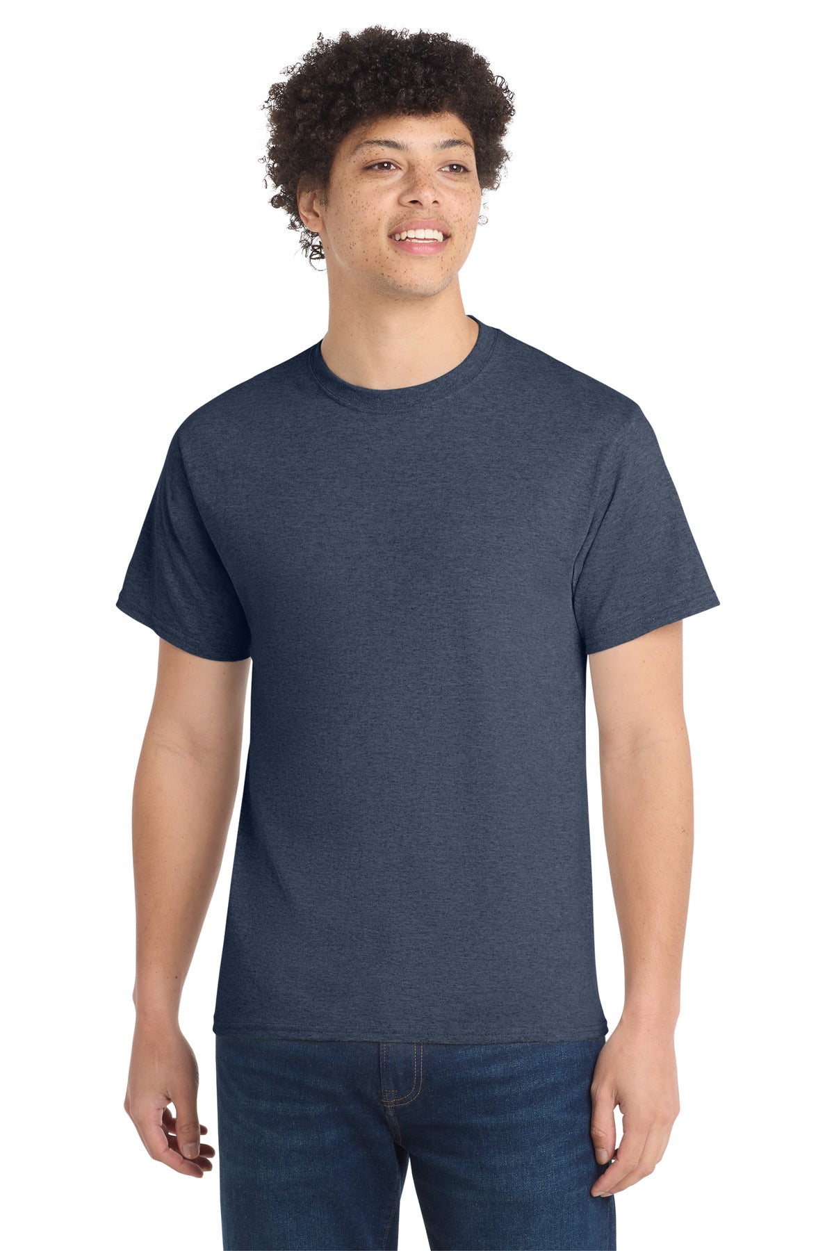 SanMar PC54T_heathernavy_model_front.jpg