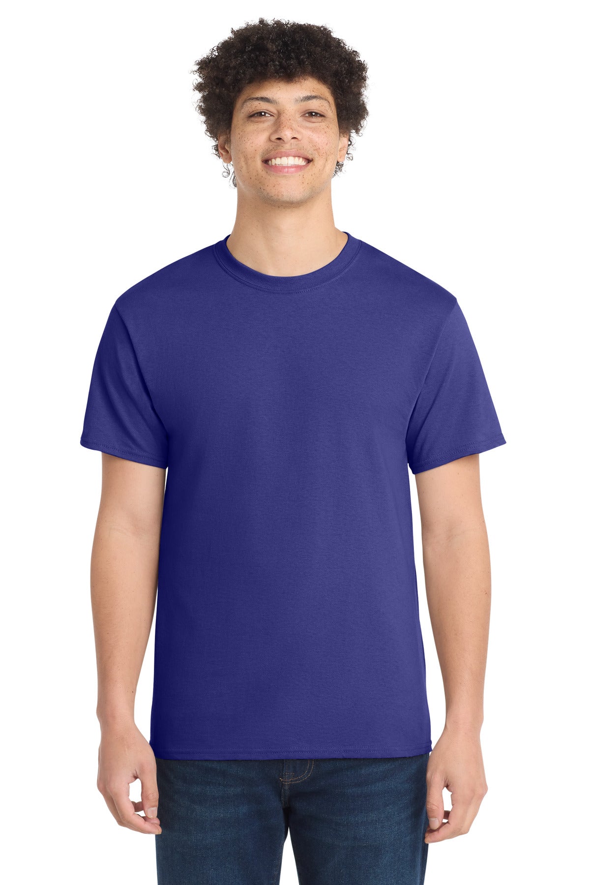 SanMar PC54T_purple_model_front.jpg