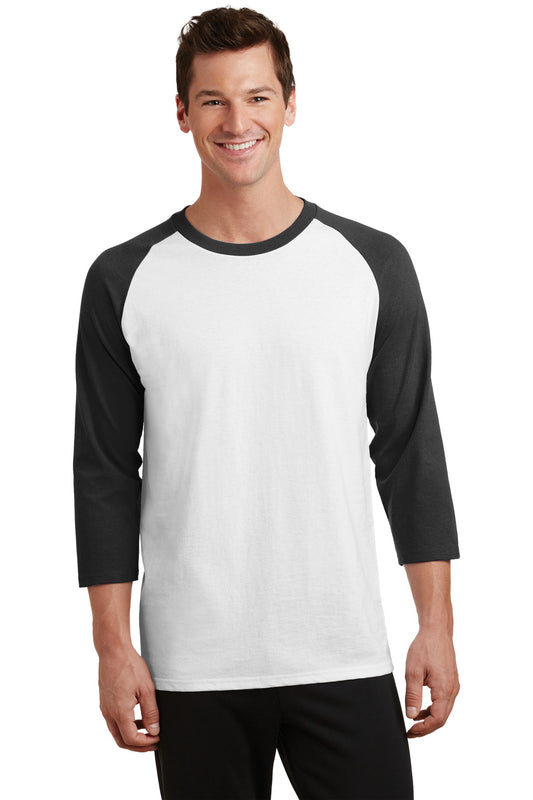 Port & Co Core Blend 3/4-Sleeve Raglan Tee. PC55RS
