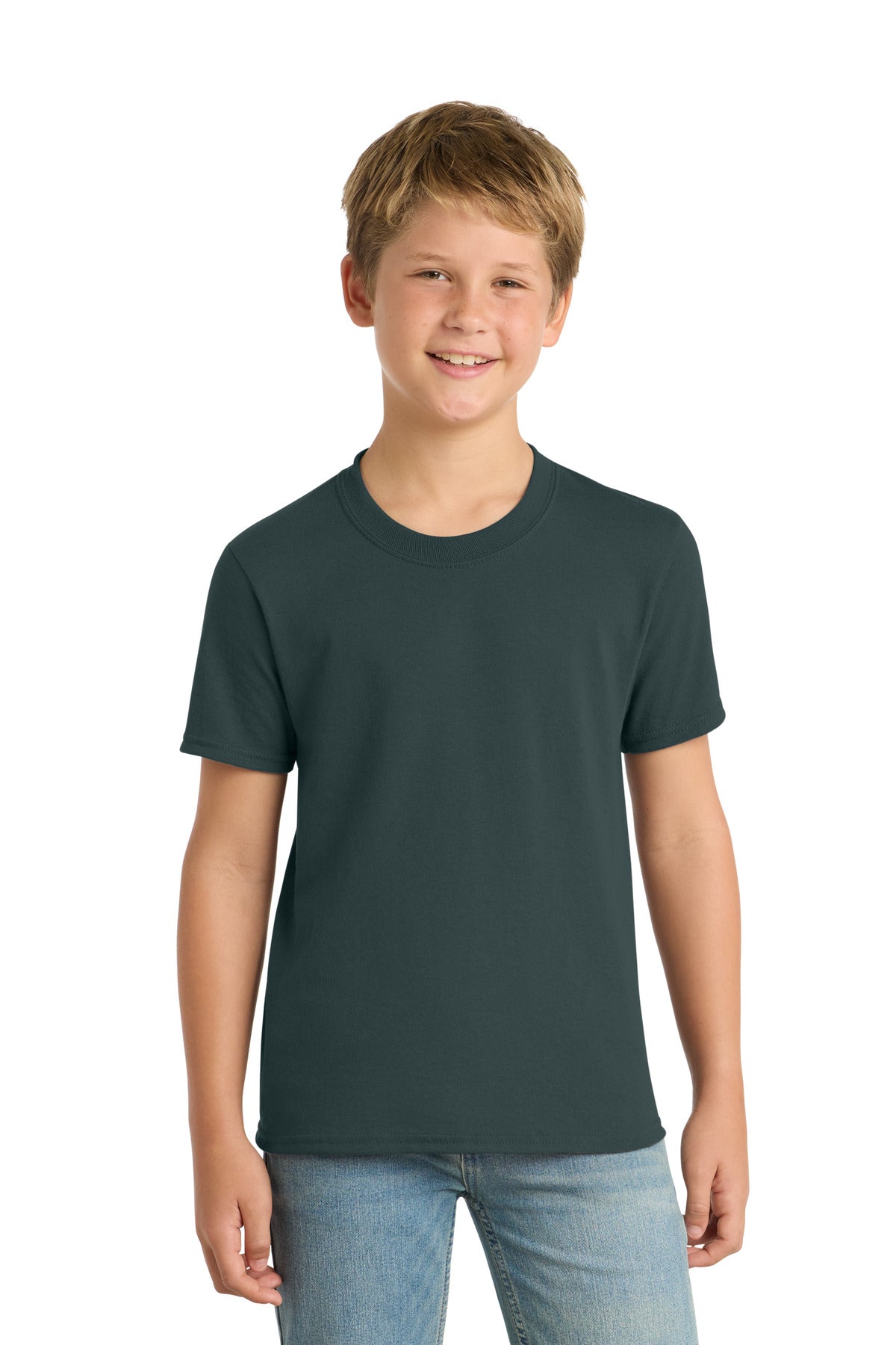 SanMar PC55Y_darkgreen_model_front.jpg
