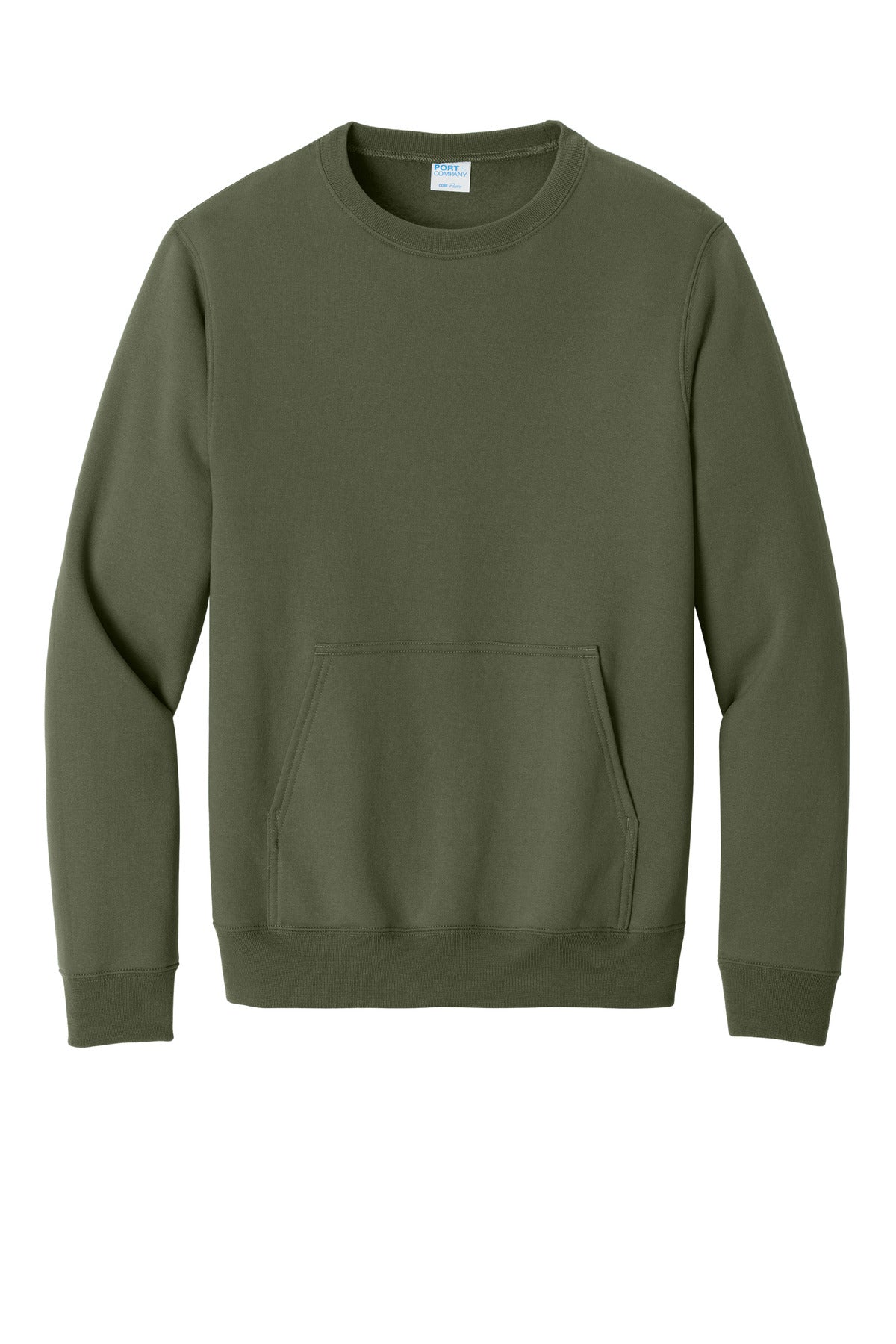 Port & Co Core Fleece Crewneck Pocket Sweatshirt PC78PKT