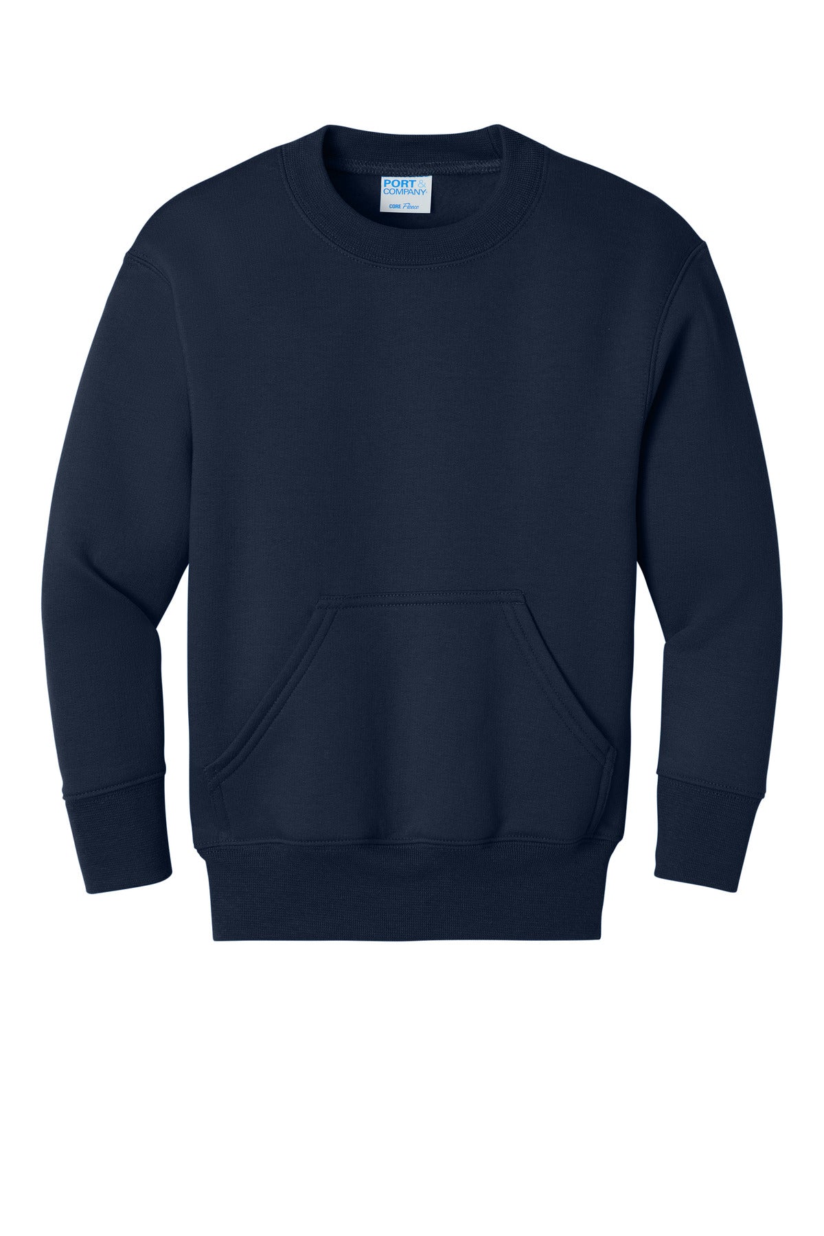 Port & Co Youth Core Fleece Crewneck Pocket Sweatshirt PC78YPKT