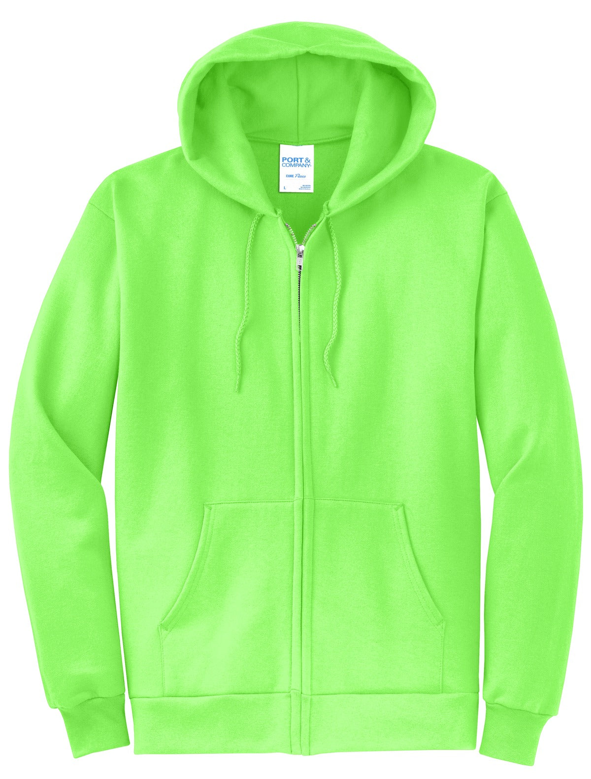 Port & Co Core Fleece Full-Zip Hooded Sweatshirt. PC78ZH