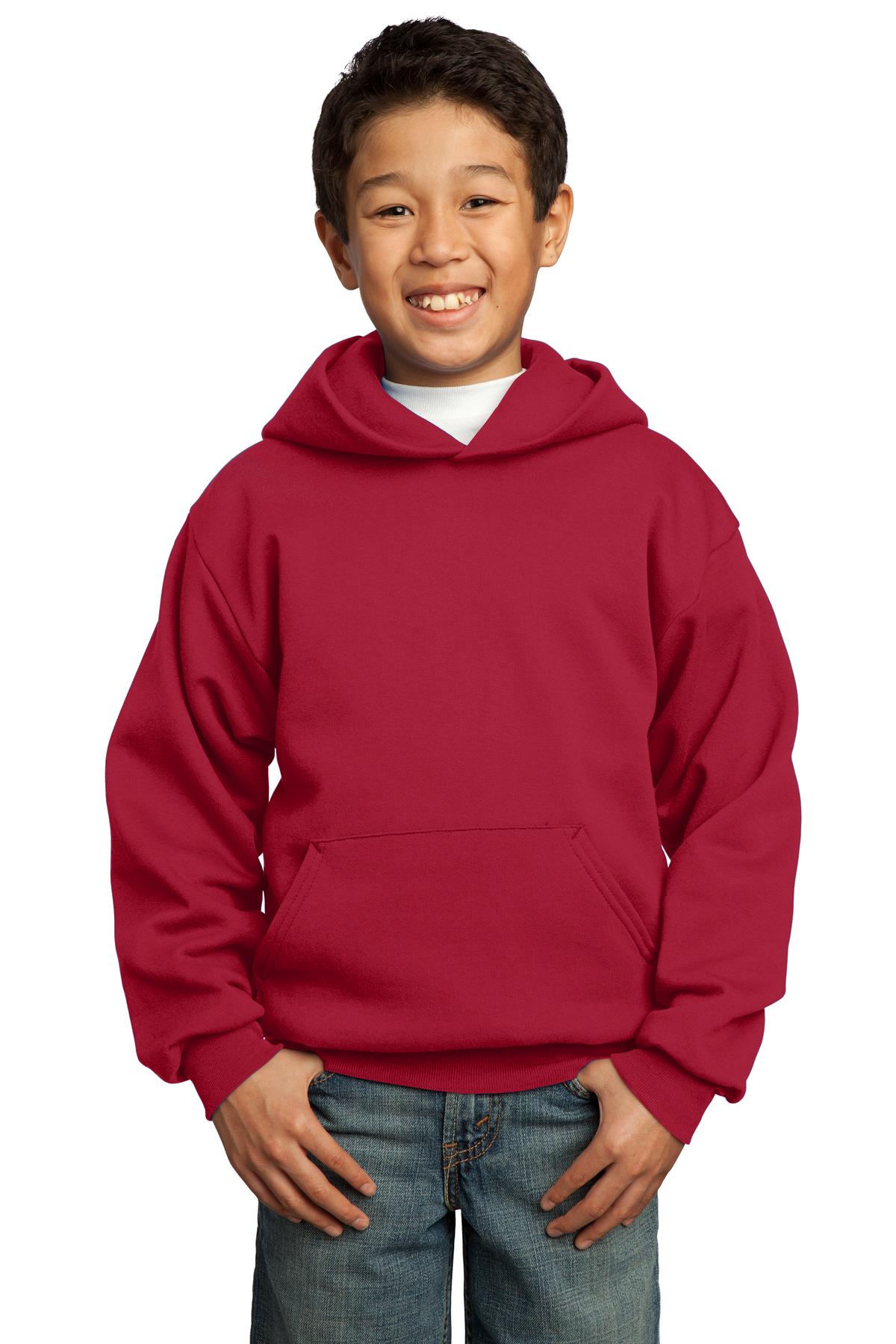 Port & Co Youth Core Fleece Pullover Hooded Sweatshirt. PC90YH