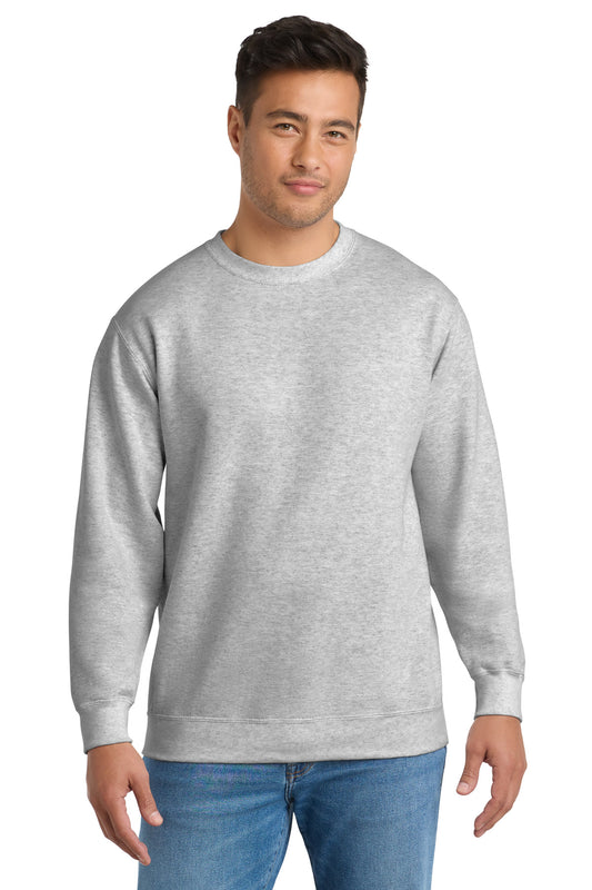 Front View of Ash Port & Co Essential Fleece Crewneck Sweatshirt. PC90 - S