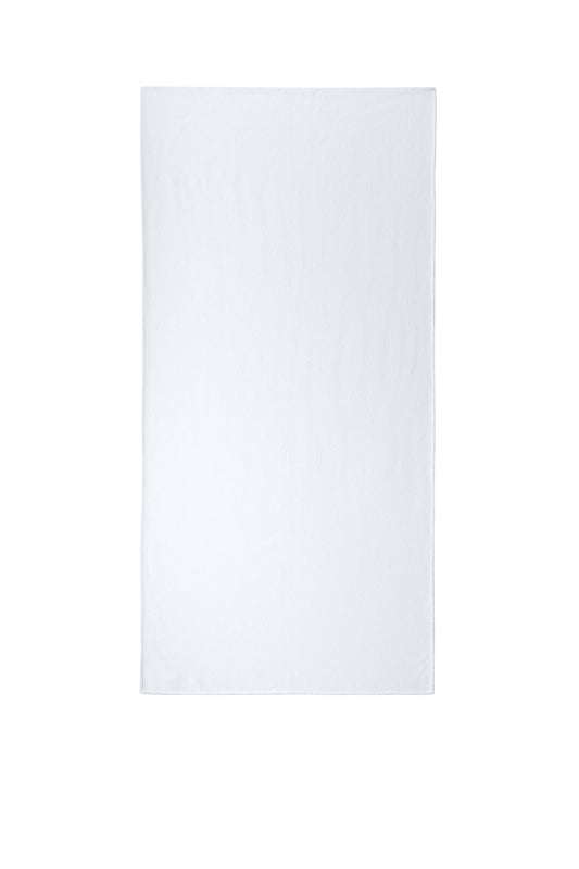 Front View of White Port Authority Sublimation Beach Towel PT49