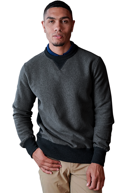 Dark Charcoal/Black Robson Crewneck - XS