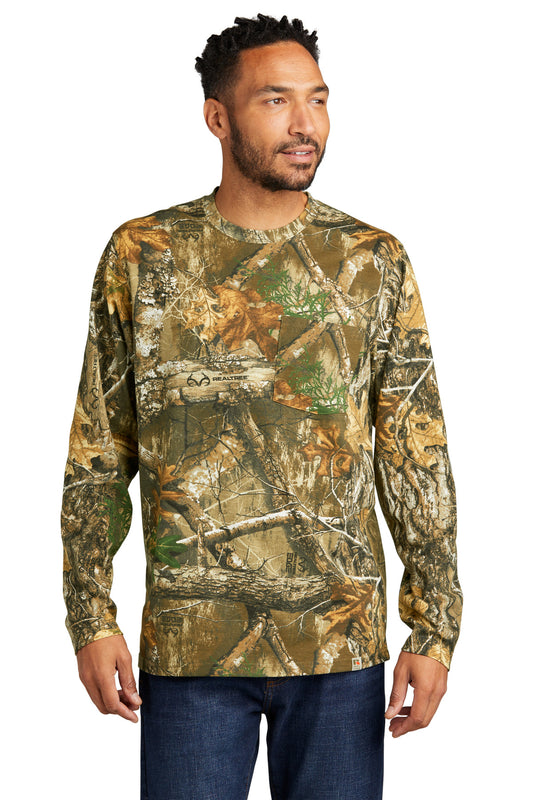 Front View of RTEdge Russell Outdoors Realtree Long Sleeve Pocket Tee RU100LSP - XS