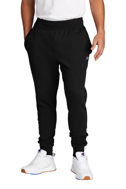 Front View of Black Champion Reverse Weave Jogger RW25 - S