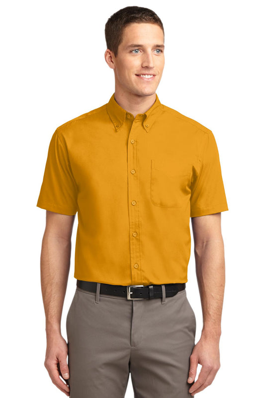 Front View of Athletic Gold Port Authority Short Sleeve Easy Care Shirt. S508 - XS