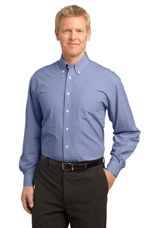 Port Authority Plaid Pattern Easy Care Shirt. S639