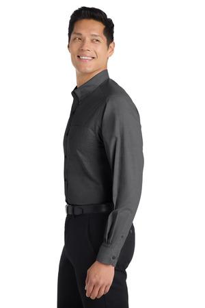 Chambray Blue Port Authority Crosshatch Easy Care Shirt. S640 - XS
